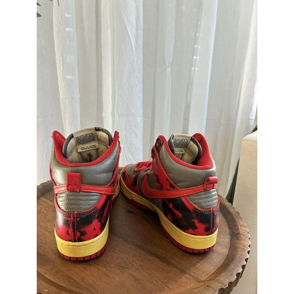 Men's 1985 Nike Red Acid Dunks‎ High Top Size 7 Red/Black /Gray /Yellow - Picture 6 of 11